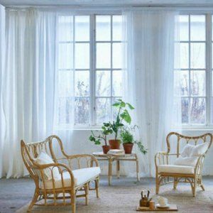 10x IKEA LILL White Lace Curtains Sheer Net 5 pair